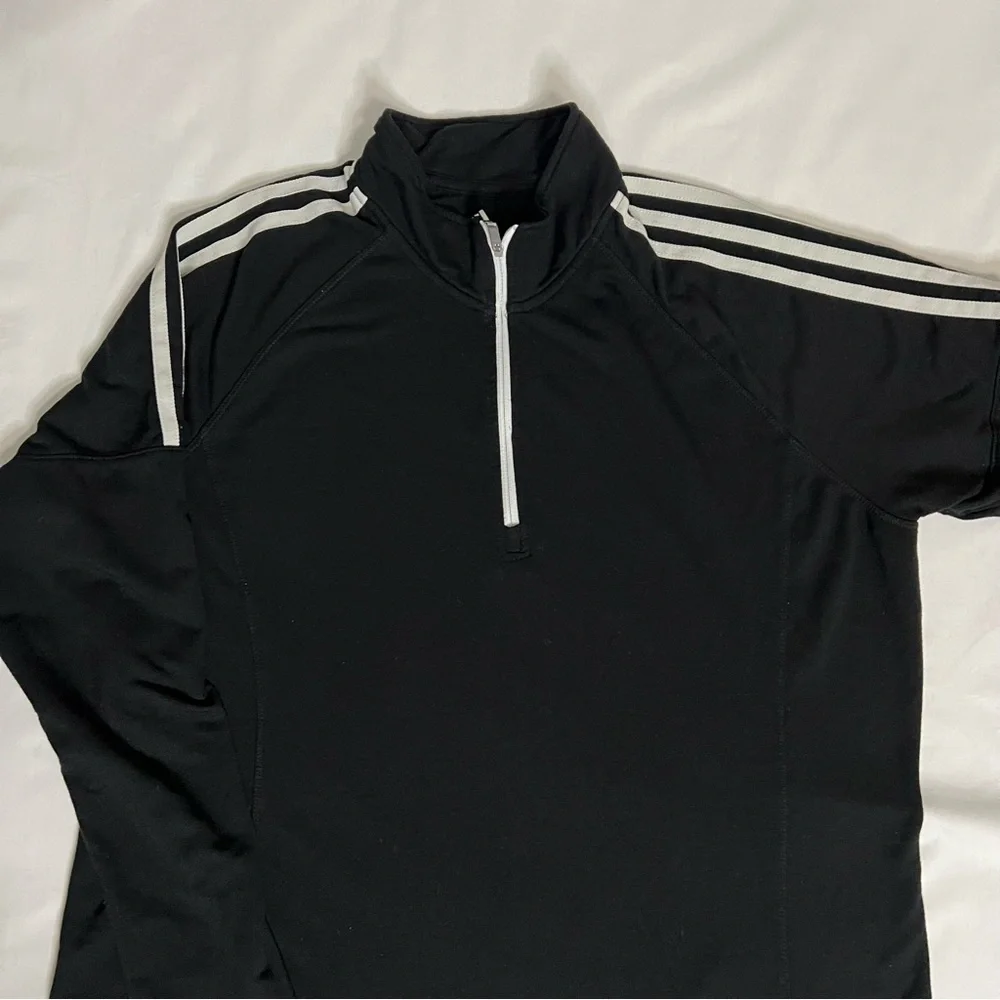 Men’s Adidas Golf 3-Stripes 1/4 ZIP Layering Top, Color Black, Size XL